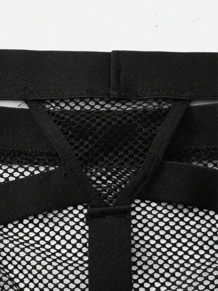 FANDY Men's Solid Color Hollow Out Design Elastic waist Briefs Underwear